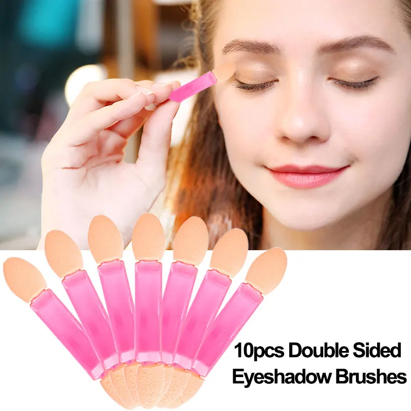 

10PC Eyeshadow Applicator Pro Sponge Double Ended Make Up Supplies Portable Eye Shadow Brushes Nail Powder Brush Makeup Tools