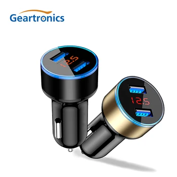 

Mini Dual USB Car Charger 3.1A Portable Car Cigarette Lighter Universal USB Car-Charger With Car Voltage Display For IOS Android