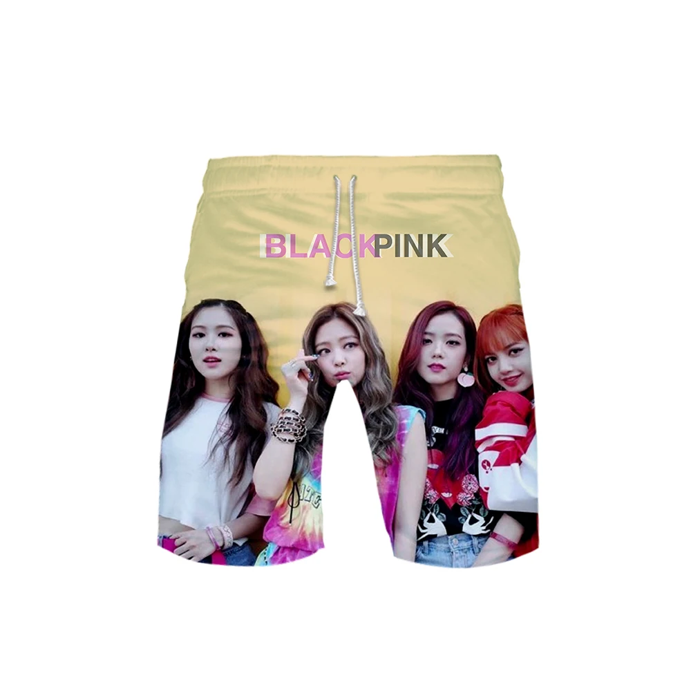 BLACKPINK уличная детская повседневная Летняя обшитые мужские шорты/женские хип-хоп модные Молодежные шорты