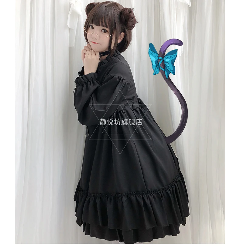 Japanese sweet lolita dress gothic retro palace lace bowknot long/short sleeve victorian dress kawaii girl gothic lolita op cos