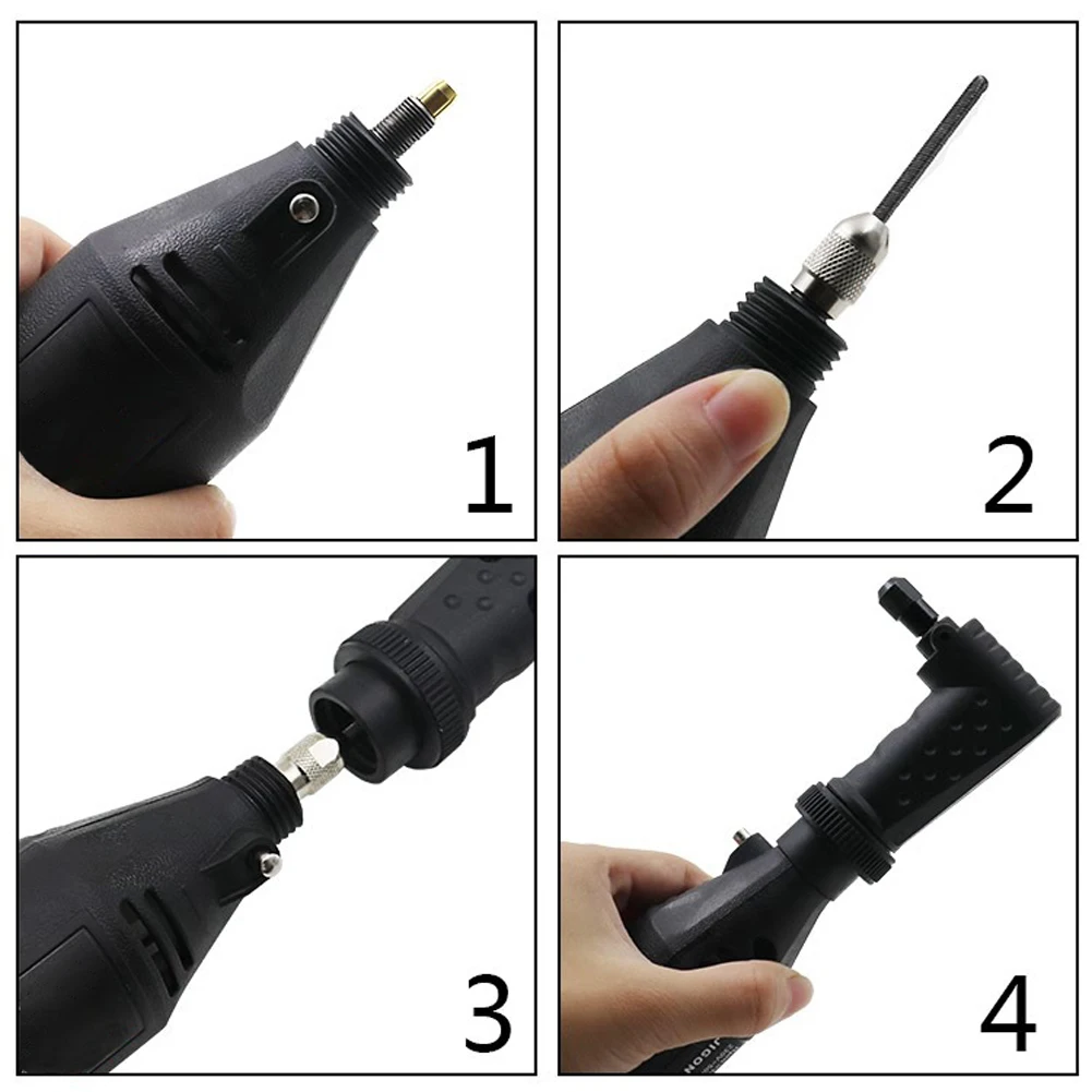 90 Degree Right Angle Driver Converter Rotary Tool Attachment for Dremel Electric Grinding Kit Abrasive Woodworking Accessories