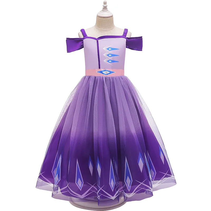 2020 Baby Girl Anna Elsa Princess Dress for Girls Halloween Carnival Party Dress up Birthday Costume Childen Clothing Vestidos