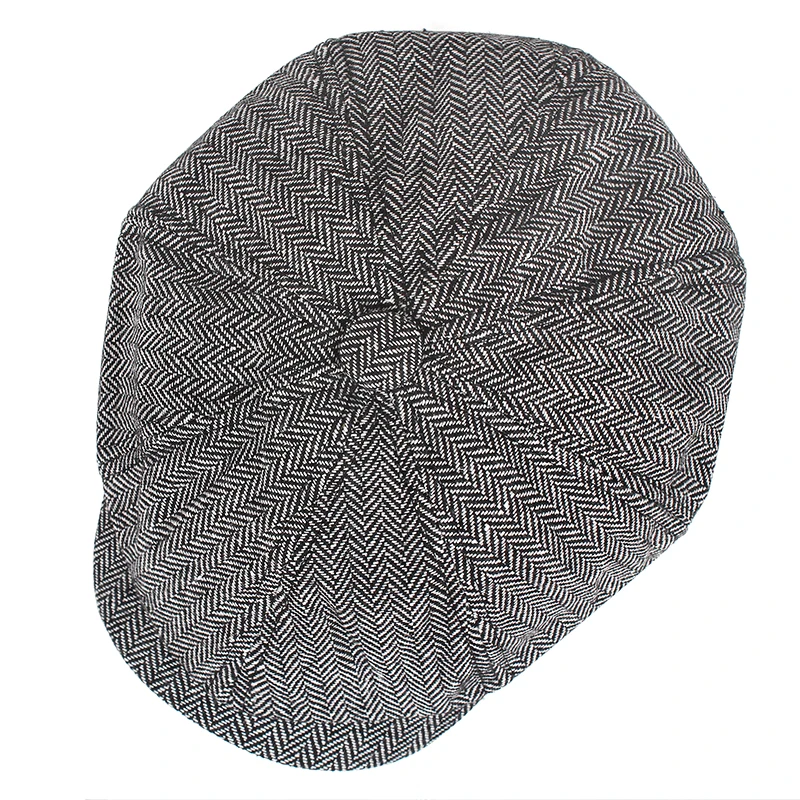 2019 new Retro Newsboy Caps Men Octagonal Hats Black British Painters Hats Autumn Winter Berets Herringbone Flat Caps kangol tropic monty