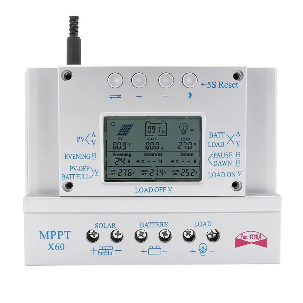 ЖК-дисплей 60/80A MPPT солнечная панель регулятор заряда 12 В/24 В автоматический переключатель солнечная панель MPPT Солнечный контроллер