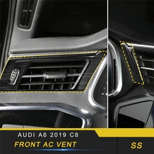 Для Audi A6 C8 автомобильный Стайлинг переднее сиденье A/C вентиляционное отверстие панель Крышка отделка рамка наклейка интерьерные аксессуары