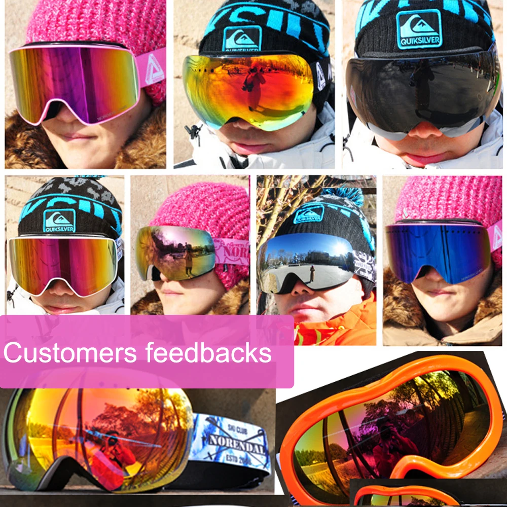 Женские лыжные очки противотуманная УФ маска зимние сферические зеркальные