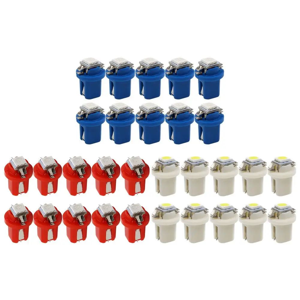10pcs Car Panel Dashboard Indicator Light B8.5D 509T B8.5 T5 Super Bright LED Lamp Auto Board Instrument Panel Lamp car dashboard light bulbs