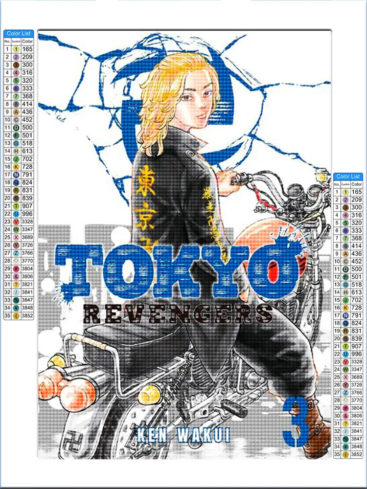 Anime Tokyo Revengers Diamond Painting Full 5D DIY Diamond Art Mosaic Embroidery Cross Stitch Kit Home Decor,термомозаика 