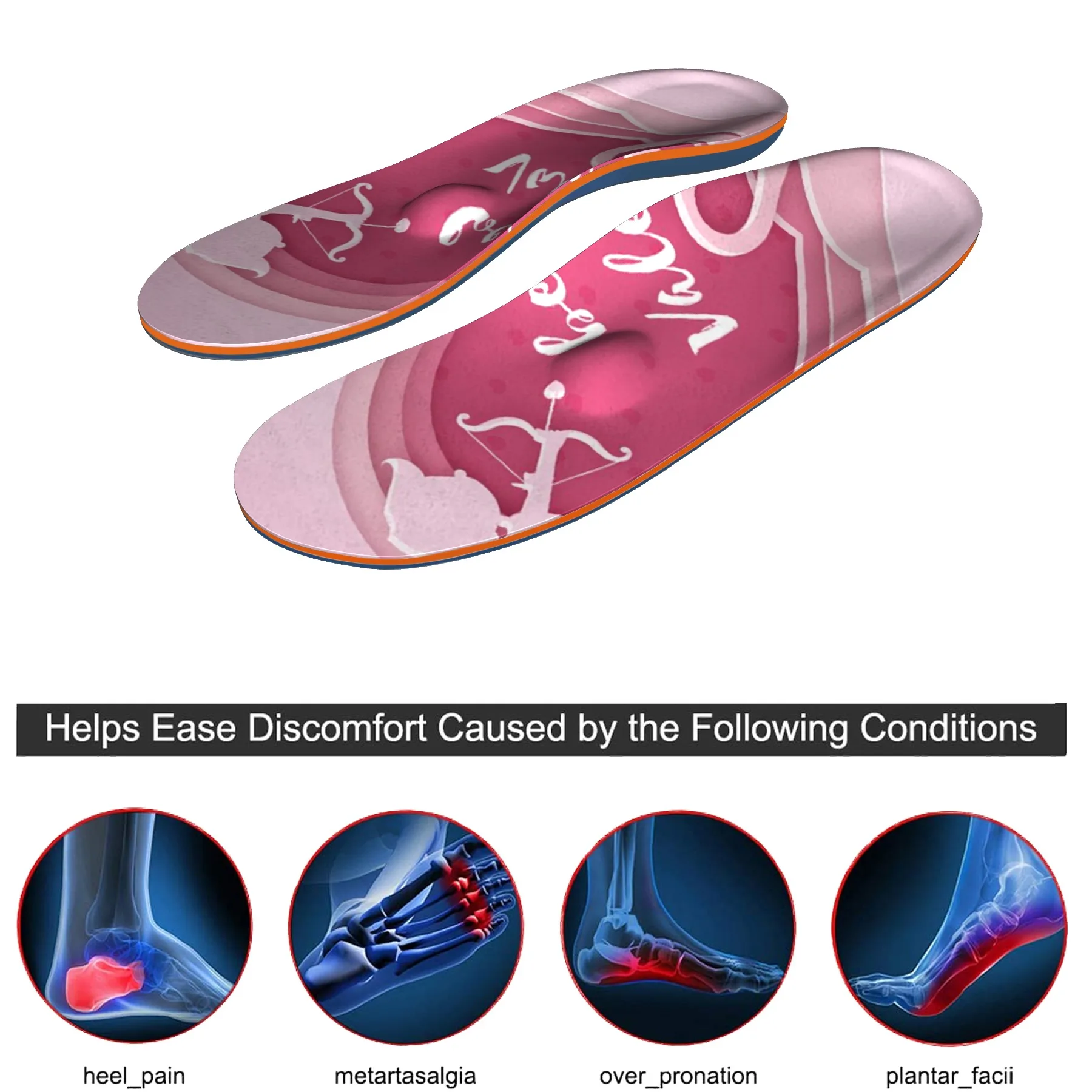 Plantar fasciitis, arch support, sports soles, flat foot pain, heel