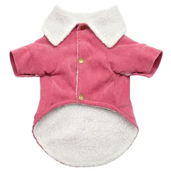 

Pet Dog Clothes Cotton Lapel Pet Dog Coat Plush Autumn Winter Warm Cotton Dog Coat Jacket chihuahua