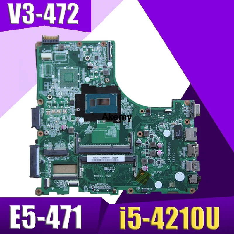Для acer V3-472 E5-471 E5-471G V3-472P Материнская плата ноутбука DA0ZQ0MB6E0 с i5-4210U Процессор бортовой полностью тестирование работы идеально подходит
