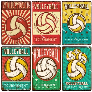 

Volleyball Metal Plate Tin Sign Plaque Vintage Pub Stadium Decor Metal Sign Metal Poster Home Decoration Vintage Poster