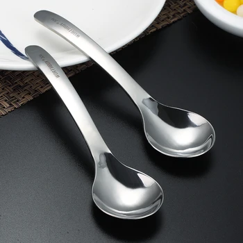 

WORTHBUY 2 Pcs/Set Kitchen Soup Spoon 304 Stainless Steel Dinner Spoon With Long Handle Chinese Silver Serving Table Spoons Set