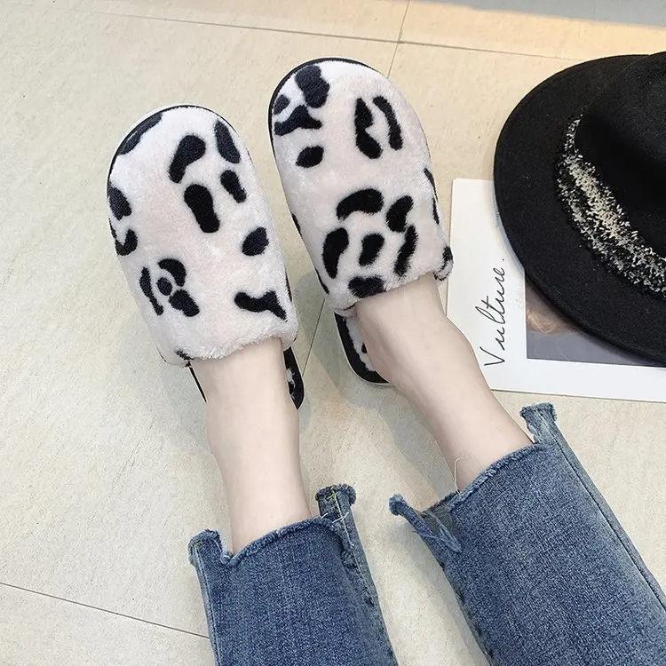 

Plush Home Slipper Women's 2019 Spring New Style Korean-style Thick Bottomed Flat Closed-toe Indoor Anti-slip Cotton Slippers