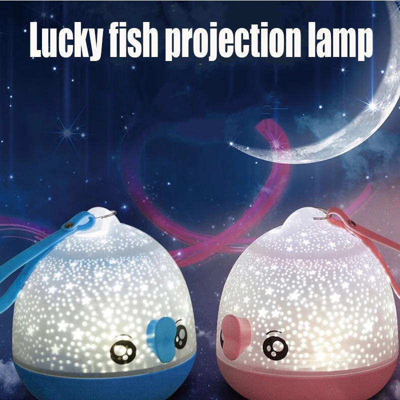 Романтический вращающийся Звездный проектор Lucky Fish светодиодный светильник с