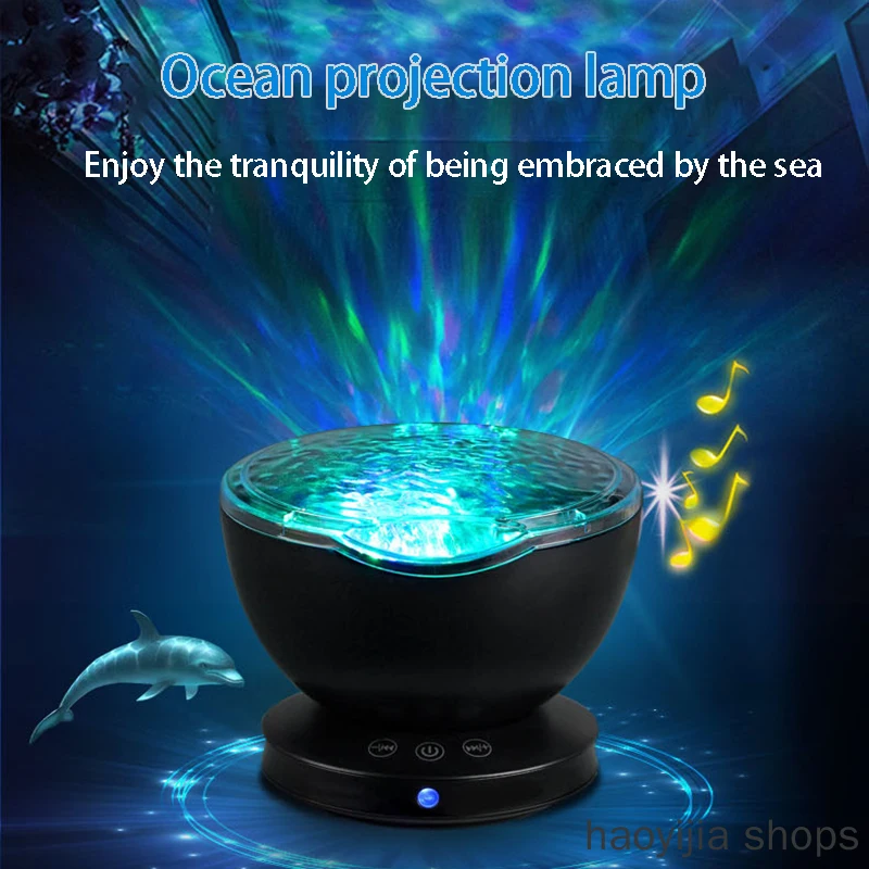 

New music player speaker projection with USB powered TF card projector LED night light fashion