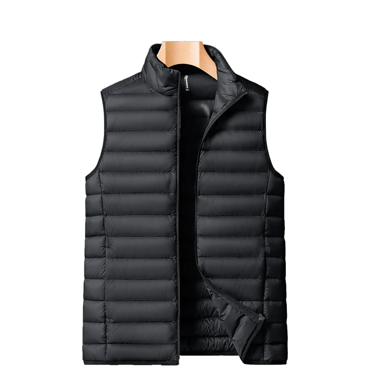 Chaqueta de plumón para hombre, chaleco masculino ligero y cálido de marca, con cuello levantado y cremallera, informal, 4XL, 5XL, 6XL, 7XL, 8XL, para invierno