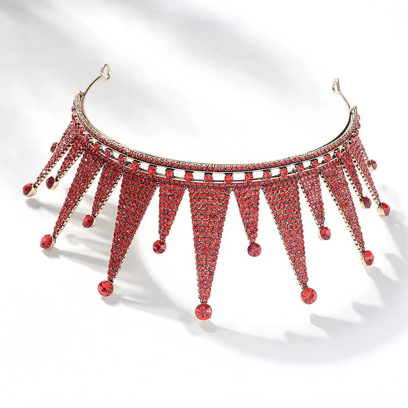 FORSVEN Shining Retro Baroque Black Red Crystal Royal Princess Tiaras Crowns Headbands Bride Noiva Wedding Party Hair Ornaments | Украшения