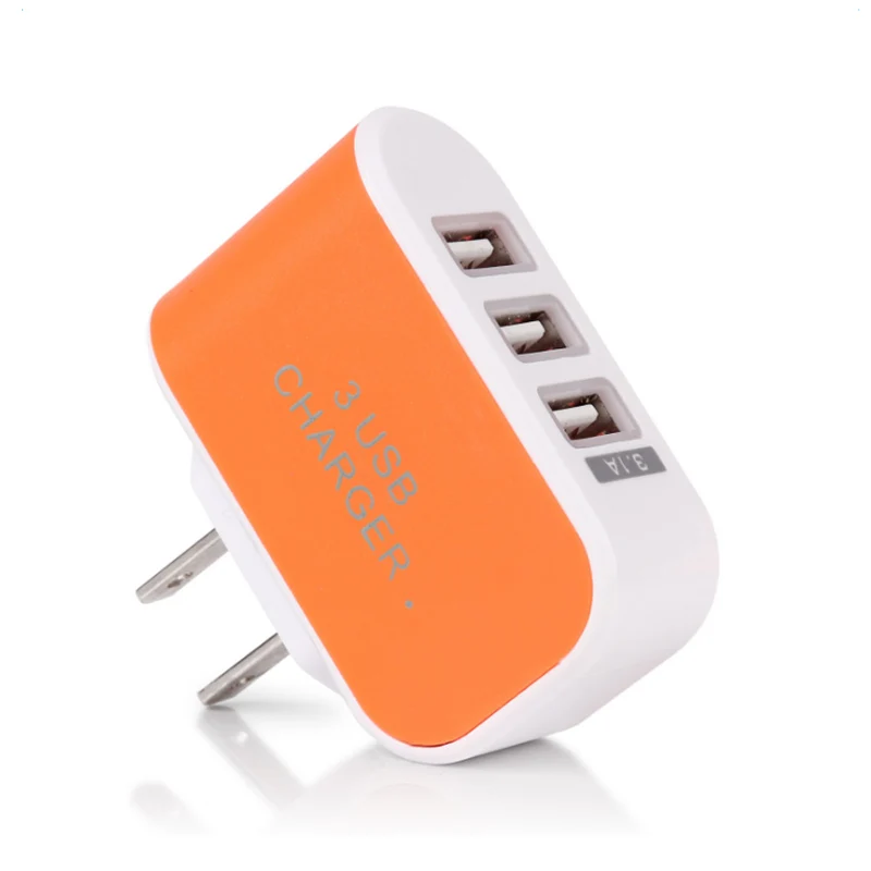 5V 1A 3USB Карамельный цвет мульти-Порты и разъёмы USB мобильного телефона Зарядное устройство адаптер США PlugCharging многофункциональная Зарядное устройство для Xiaomi huawei
