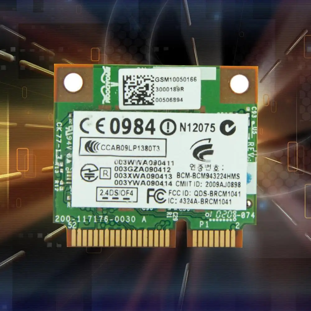 Новая WLAN половинная PCI E карта HP Broadcom BCM943224HMS беспроводная мини g Asus b / 582564 001 802.11a Wifi