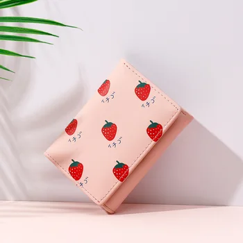 

Women Fruit Printing Wallets PU Leather Design Phone Bag Zipper Clutch Card Slots Coin Purse Female Wallets Ladies Card Holder