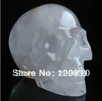 zhx 514 Natural Quartz Rock Skull Carving,Realistic,Crystal Healing
