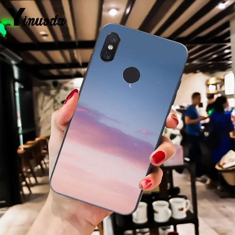 Yinuoda розовый милый чехол для телефона с изображением космоса заката облака Xiaomi Mi 6