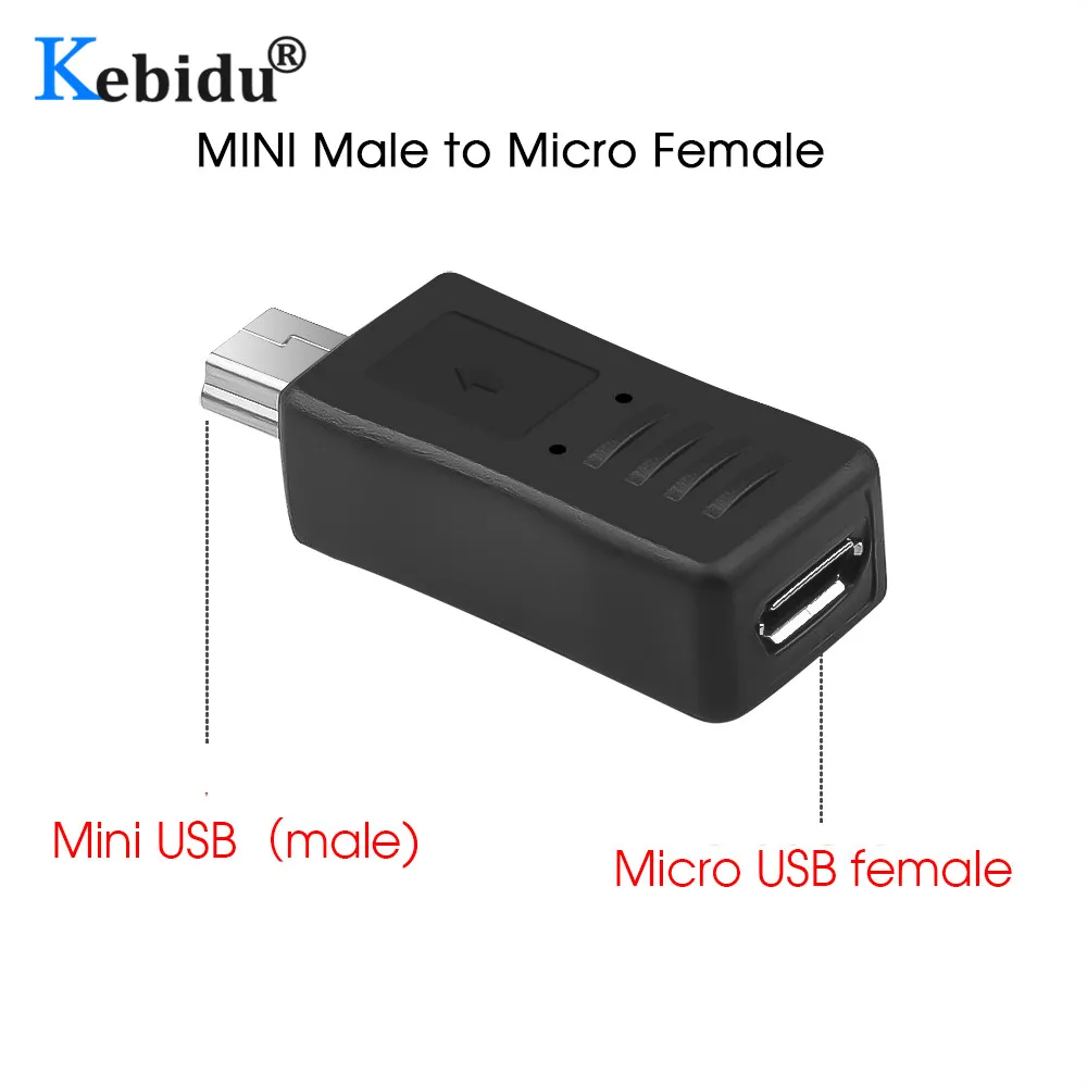 KEBIDU Micro USB Женский к Mini USB Мужской адаптер соединитель конвертер адаптер для ПК телефон кабели