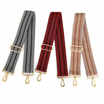 

5cm width Colorful Striped embroidery Nylon Bag Strap Belt for Crossbody bag Adjustable Shoulder Strap Bag Handle Accessories