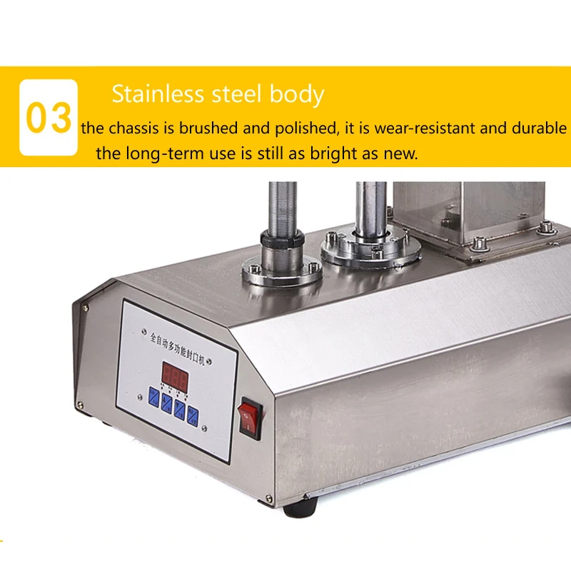 110V 220V Stainless steel desktop sealing machine PET plastic can Automatic sealing machine