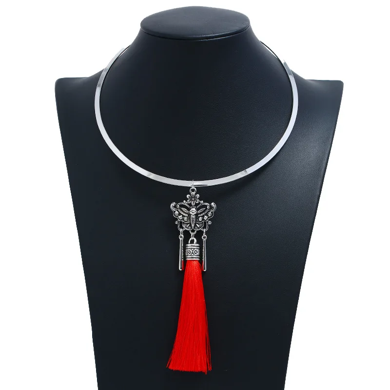 Ожерелье женское платье для банкета ретро элегантное классическое Трендовое индивидуальное длинное ожерелье с бабочкой и кисточкой цепочка для ключицы колье подарки