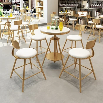 

Simple coffee shop marble dining table coffee shop casual round table office negotiation table solid wood dining table