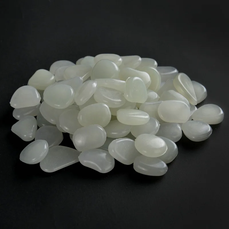 WHITE D-50PCS светится в темноте светящиеся галечные камни для дорожки аквариума декор светящиеся камни Свадебная вечеринка рок сад - Цвет: WHITE
