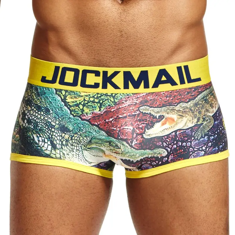 JOCKMAIL, фирменное Мужское нижнее белье с цифровым принтом, боксеры, сексуальные трусы, calzoncillos hombre cueca, боксеры для геев, нижнее белье, мужские трусы