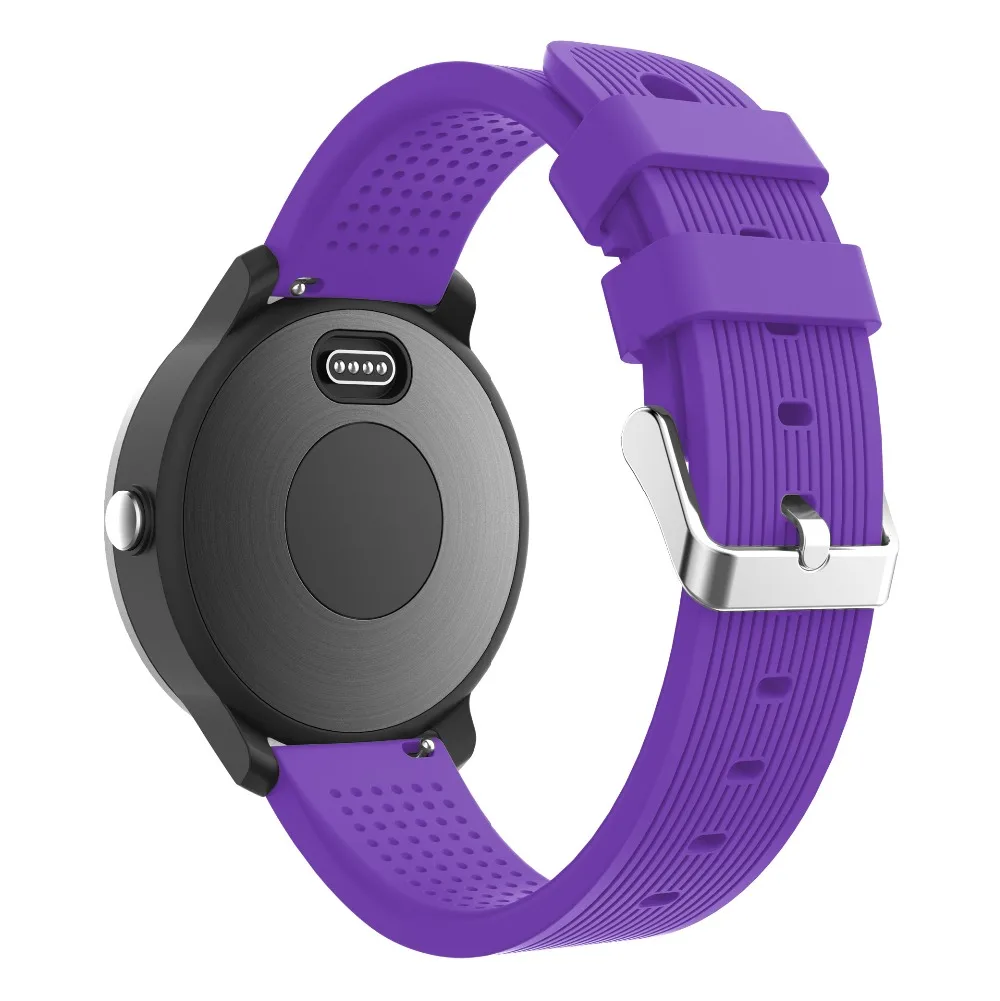 Цветной мягкий силиконовый браслет ремешок для Garmin vivoactive3 vivomove HR сменный умный Браслет для Garmin Vivoactive3 ремень - Цвет ремешка: Purple