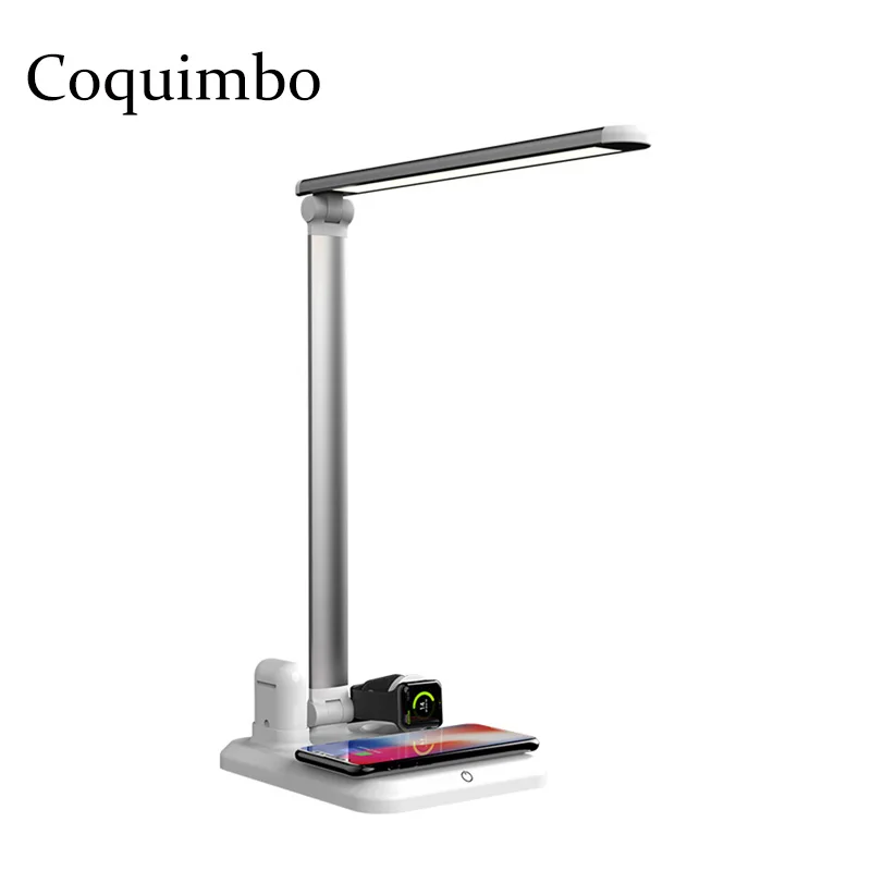 

26 LEDs 4 In 1 Table Lamp LED With Wireless Charger for iPhone Xs/Apple Watch/Airpods 3 Modes Dimming Touch Control Desk Lamp