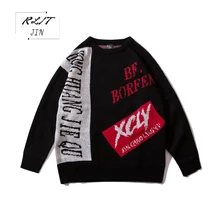 *#Best Price RLJT.JIN 2019 New Winter Warm Artifact Simple Jumper HighQuality Casual Fashion Letters Stitching Mens Sweaters Loose streetwear *#Best Price RLJT.JIN 2019 New Winter Warm Artifact Simple Jumper HighQuality Casual Fashion Letters Stitching Mens Sweaters Loose streetwear