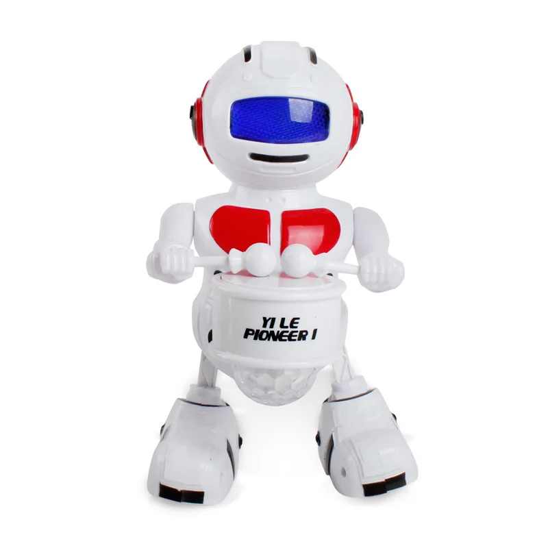 

Space Dancing Electric Robot 360-Degree Rotating Light Music Electric Drum Robot