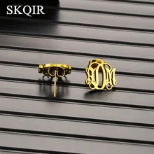 

Custom Initials Name Earrings Stainless Steel Personalized Nameplate Earrings Women Eardrop Dangler Wedding Party For Women Gift