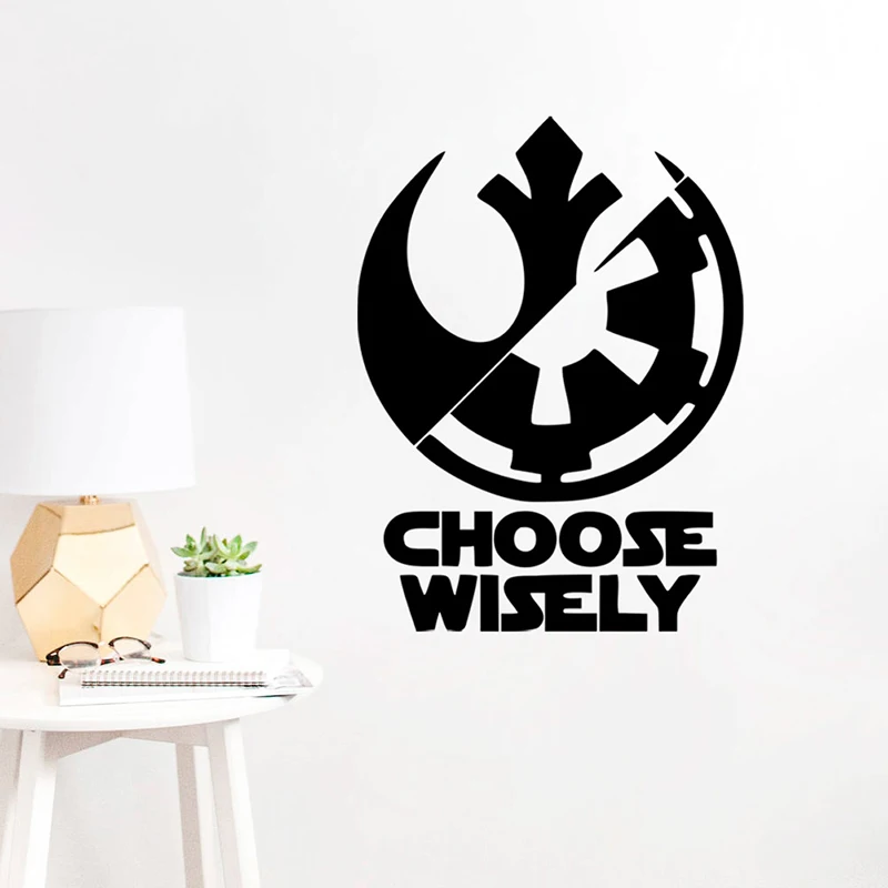 STAR WARS CHOOSE WISELY Jedi Sith Vinyl Decal Car Wall Stickers Logo Laptop Phone Car Vinyl Mural Art Decor Waterproof Wallpaper