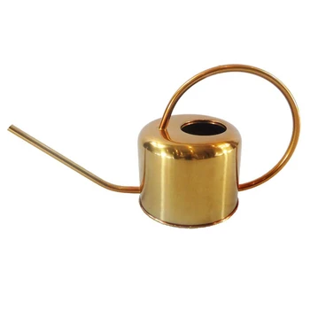 

Garden Watering Can Jar Stainless Steel 900Ml Household Shower Pot Golden Small Watering Can Flower