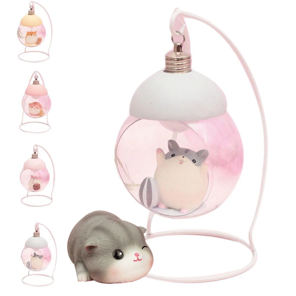 Resin Hamster Lamp Cute Japanese Animals Children Night Light Funny