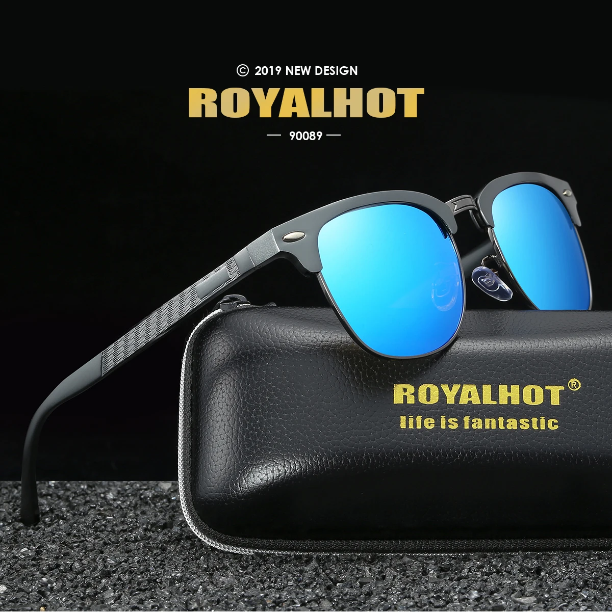 RoyalHot, поляризационные солнцезащитные очки для мужчин и женщин, алюминий, магний, полуоправа, очки для вождения, солнцезащитные очки, солнцезащитные очки, мужские, 90089
