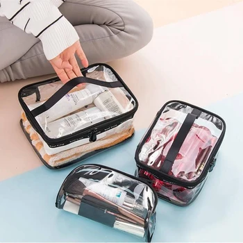 

Waterproof Transparent PVC Cosmetic Bag Women Make Up Case Travel Zipper Makeup Beauty Wash Organizer Toiletry Storage Kit