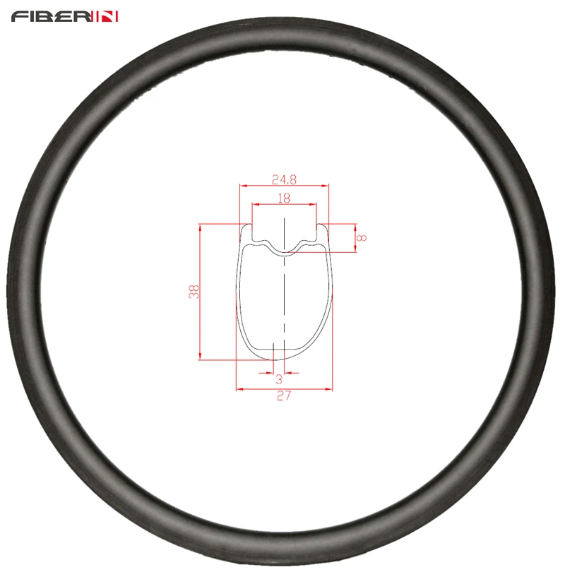 China carbon disc wheel clincher carbon disc wheel carbon cyclocross wheel disc asymmetric offset rims