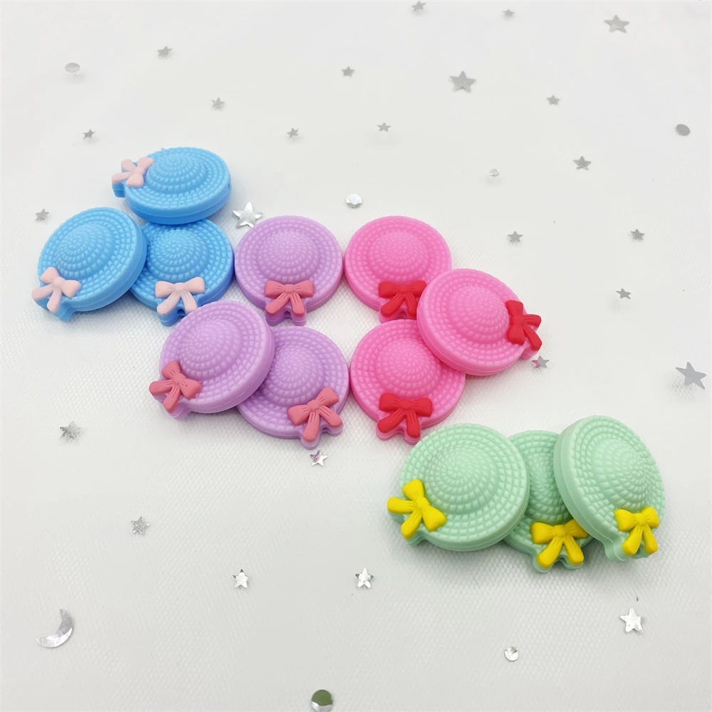 Baby Teething Items luxury 5PCs Sun hat beads silicone beads for DIY Cute Cartoon Hats Bow Patchwork Baby Necklace Teether Mini Girls toys gift Baby Teething Items medium