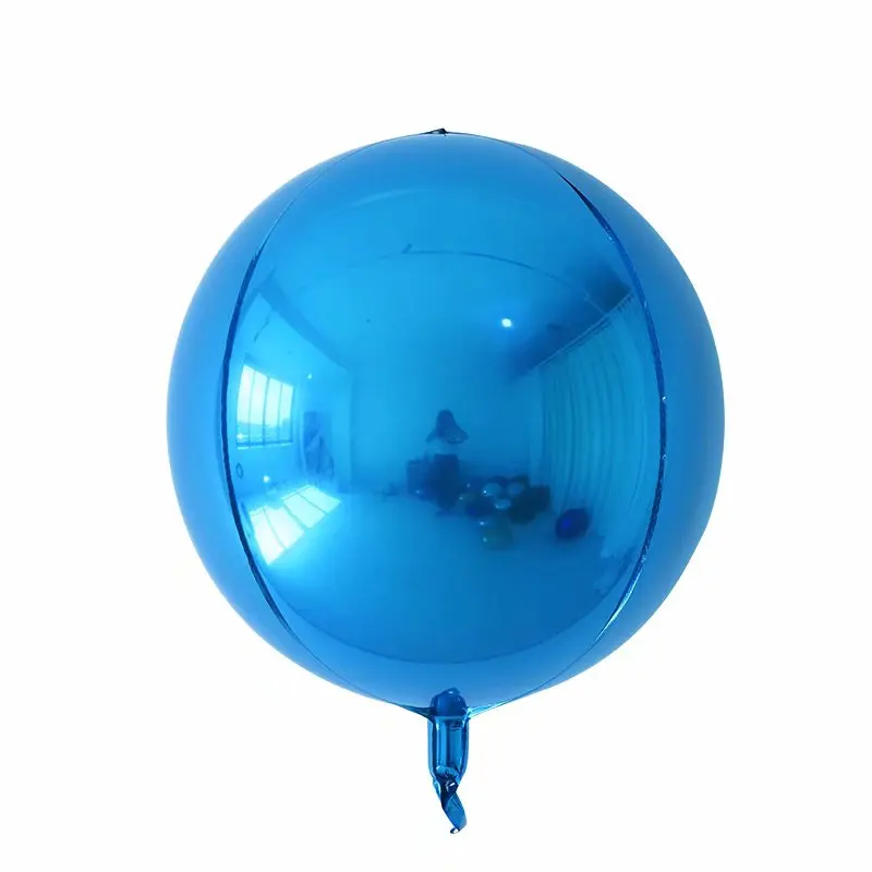blue 20 шт. розовое золото 4D 22 дюймов круглые алюминиевые фольги Воздушные шары металлический Свадебный шар украшения на вечеринку дня рождения баллон гелия поставки - Цвет: blue