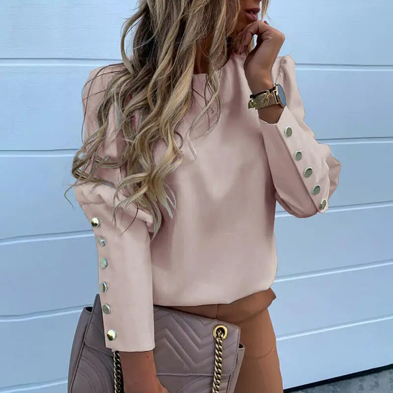 Осенние Женские однотонные футболки модные женские с длинным рукавом и