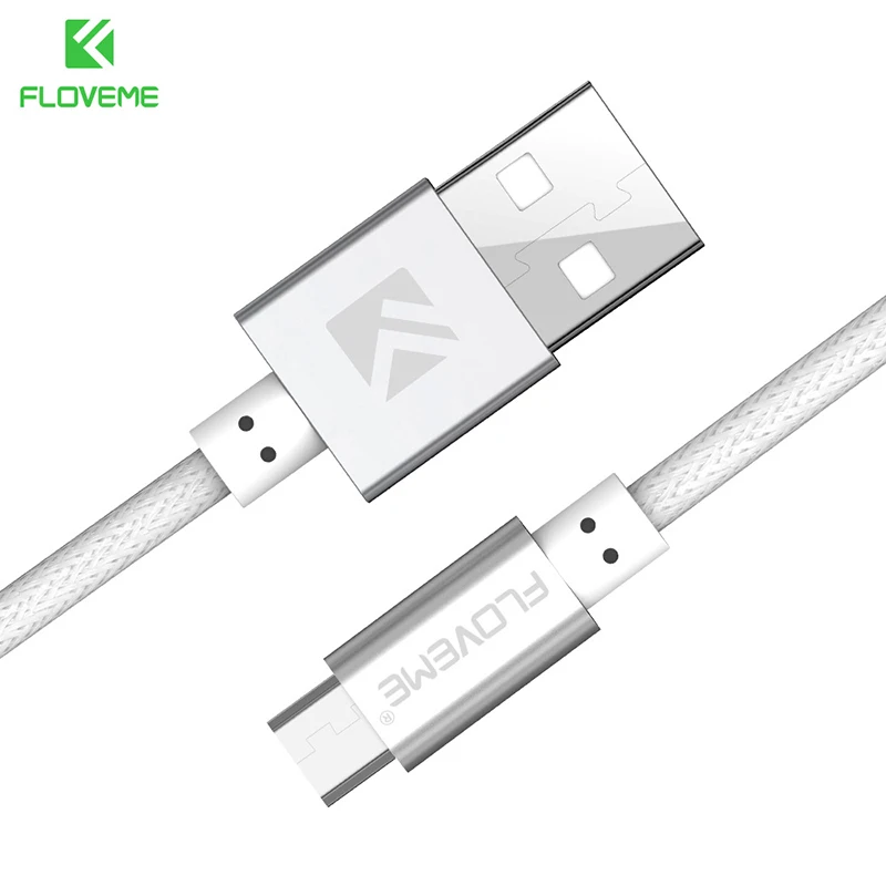 Floveme Micro USB кабель 2.4A нейлон Быстрая зарядка USB кабель для передачи данных для samsung Xiaomi Tablet Android мобильный телефон usb зарядный шнур