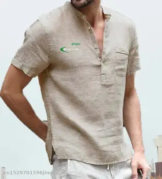 

2020 Summer Cotton short sleeve T-shirt Stand collar button Half-placket simple motorcycle for kawasaki short-sleeved shirt